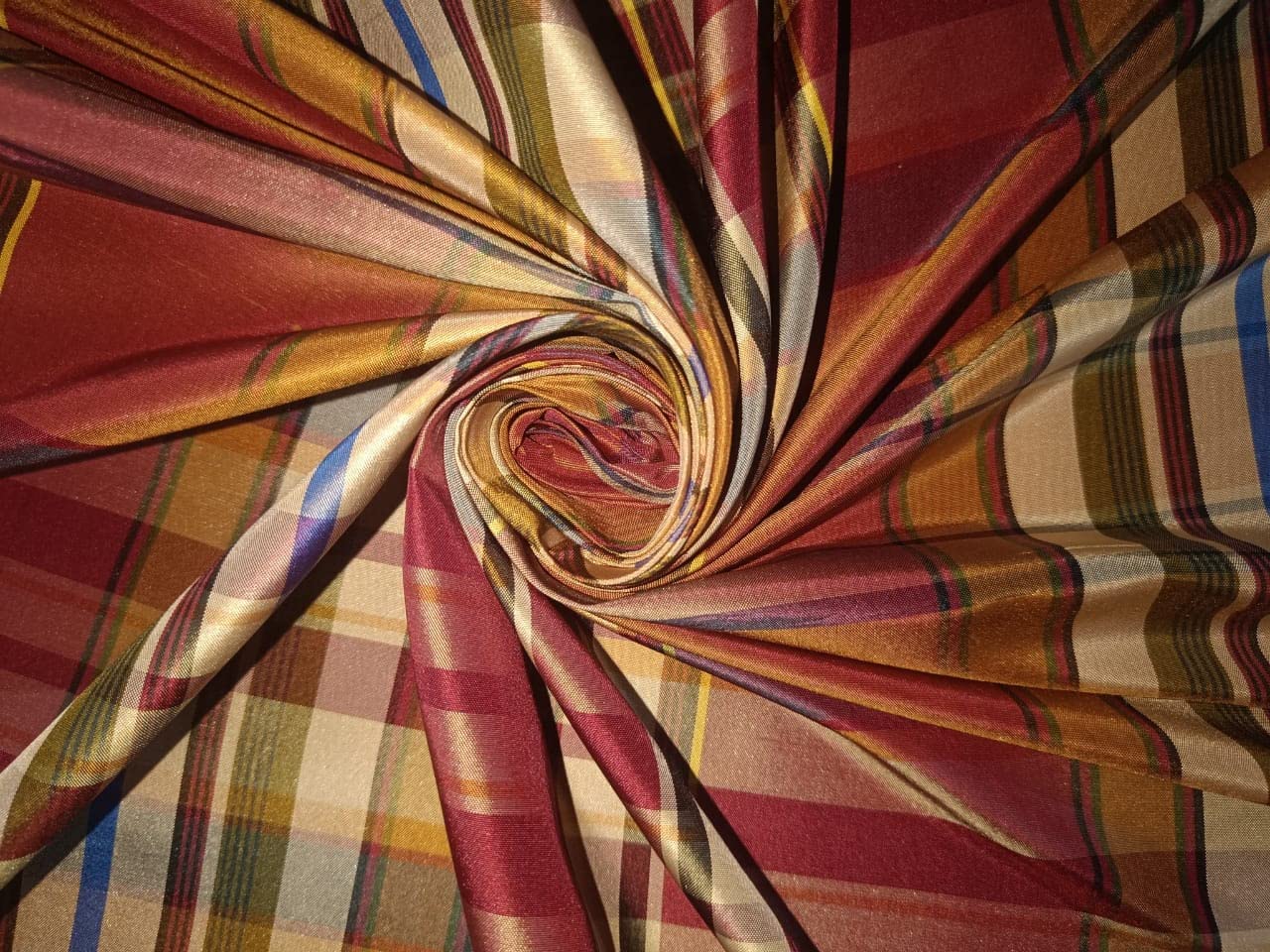 Taffetas de soie naturelle 137 cm tissu multicolore au mètre référence TAFC65