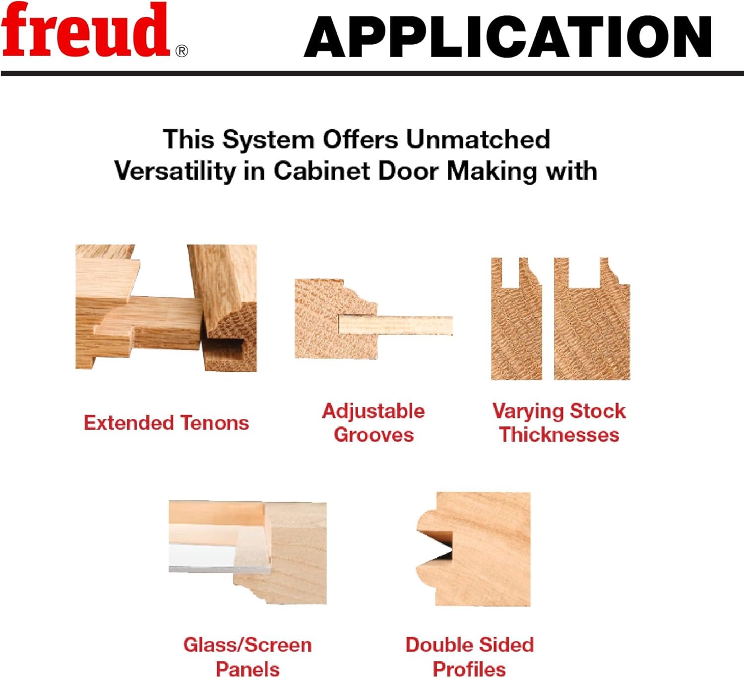 Freud 99-764: 1-11/16" (dia.) Premier Adjustable Rail & Stile Bit with 1/2" shank (bevel), 3-3/4" overall length