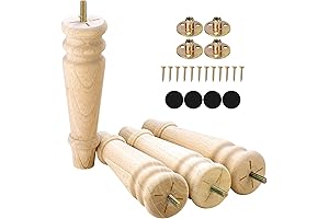 Antique Furniture Legs - 8-Inch Unfinished Replacement Furniture Legs for Sofa, Couch, Cabinet, and Chair