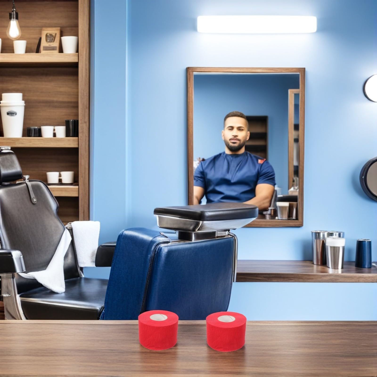 BETOOKY 10 Tiras Desechables de Papel para Cuello en Peluquería Color Rojo, Fácil de Rasgar Causar Molestias, Ideales para Barberías Profesionales y Cortes en Casa