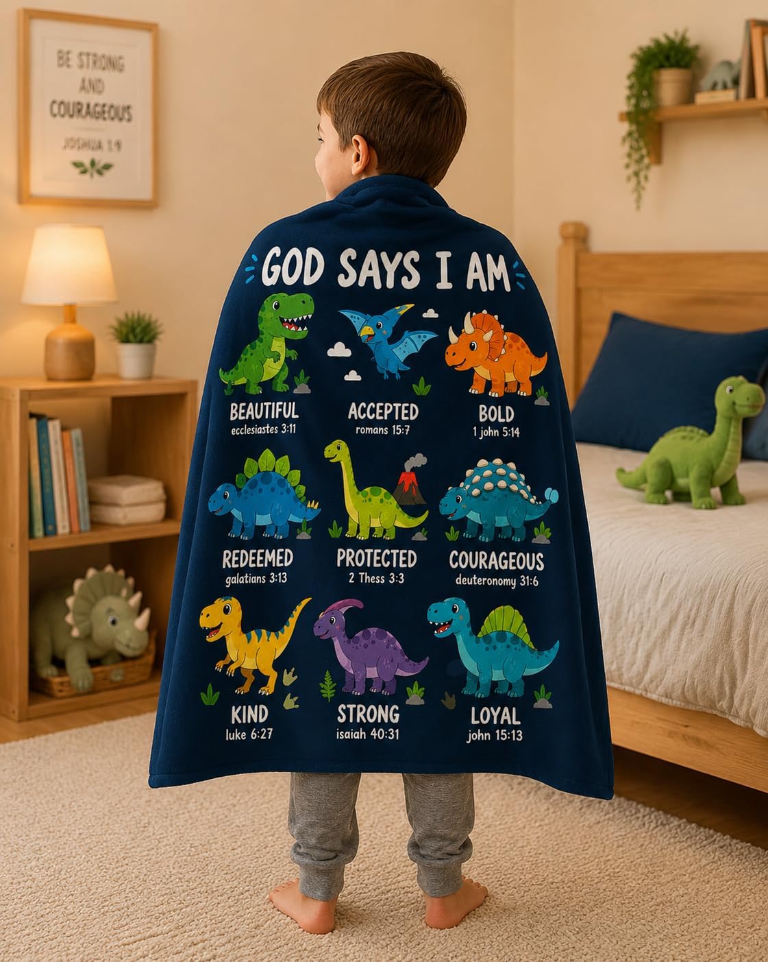 Christian Gifts for Boys,Dinosaur Blanket for Kids 50"x40"