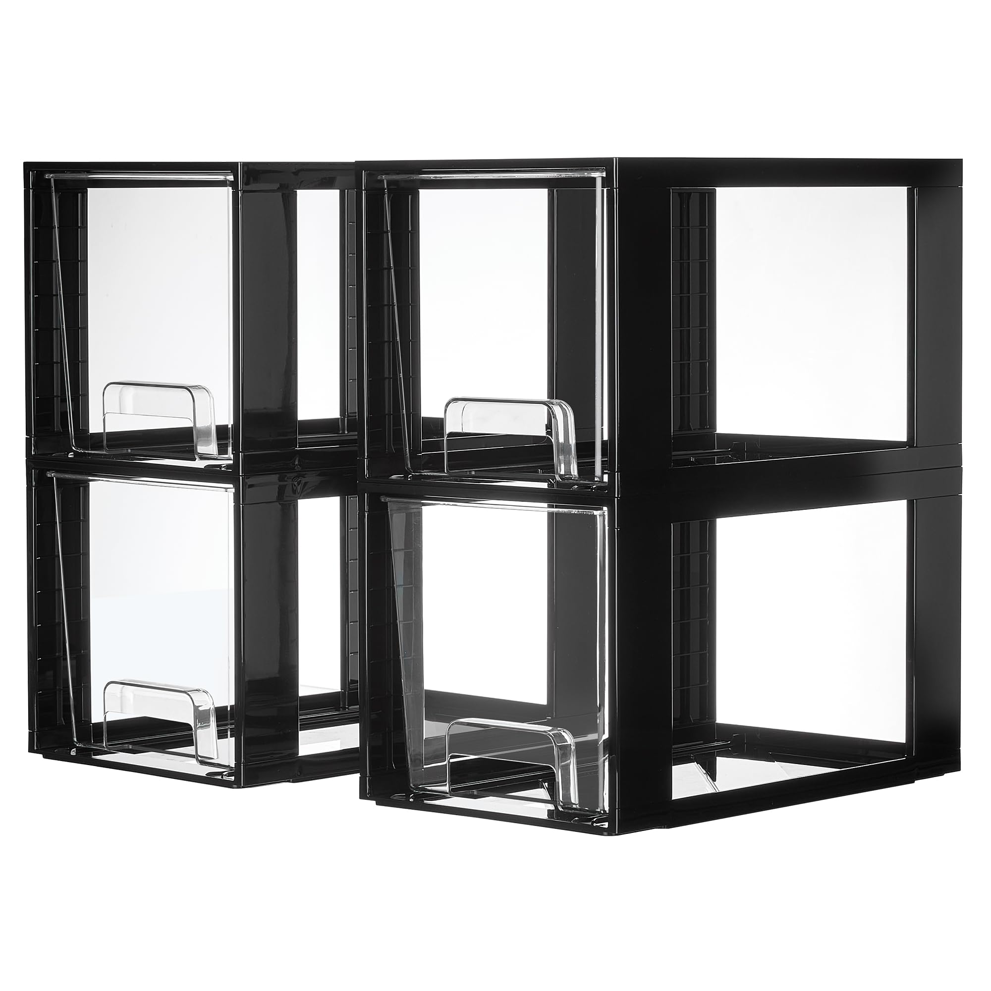 Vtopmart 4 Pack Large Stackable Storage Drawers, Black