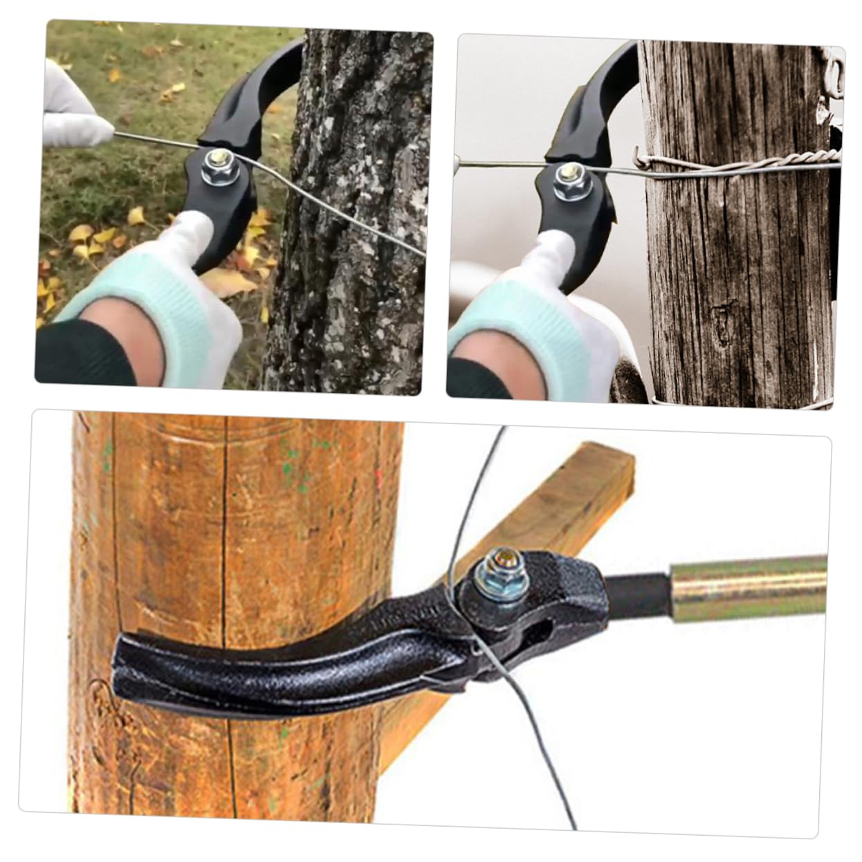 Tensor de Alambre de Cerca de Acero para Jardín y Vallado | 1 Pieza, Uso en Alambres Lisos Cercas, Herramienta Portátil Mango Largo