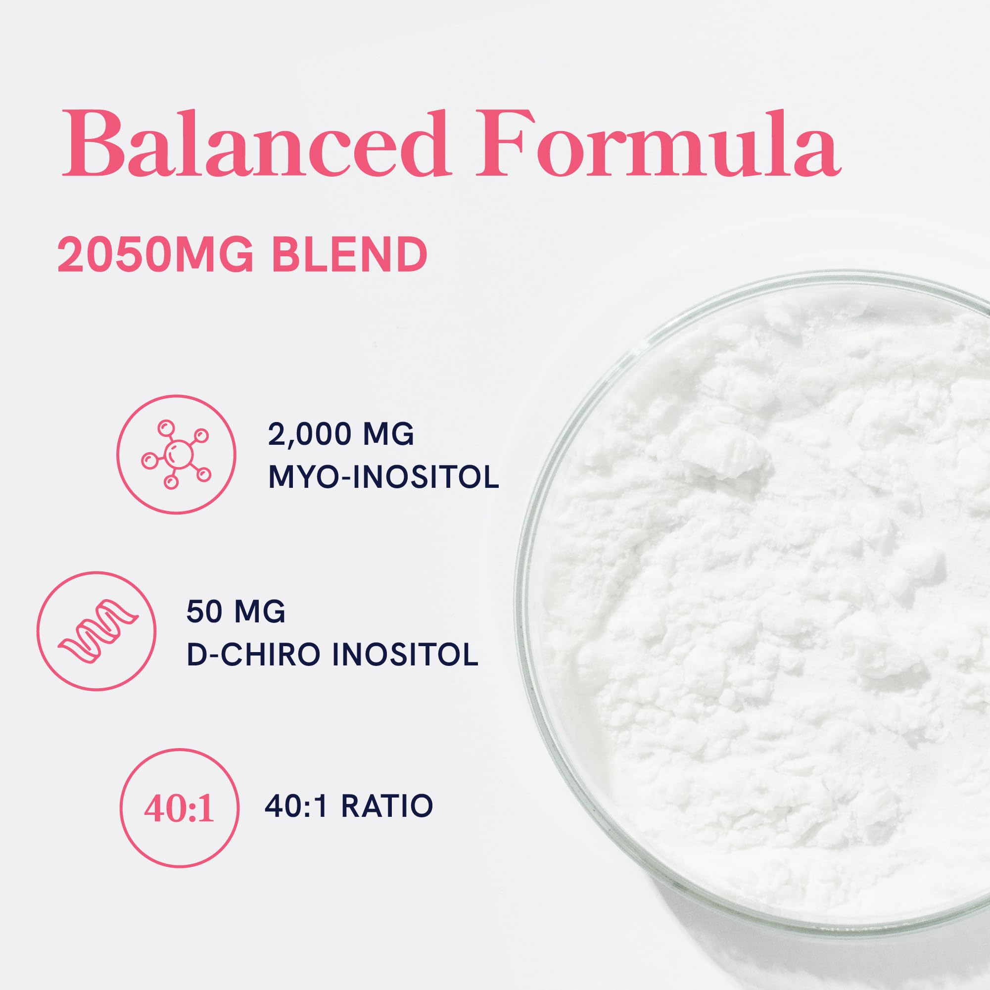 Myo-Inositol & D-Chiro Inositol Powder, Hormone Balance for Women, 2.17 oz — Amazon image 3