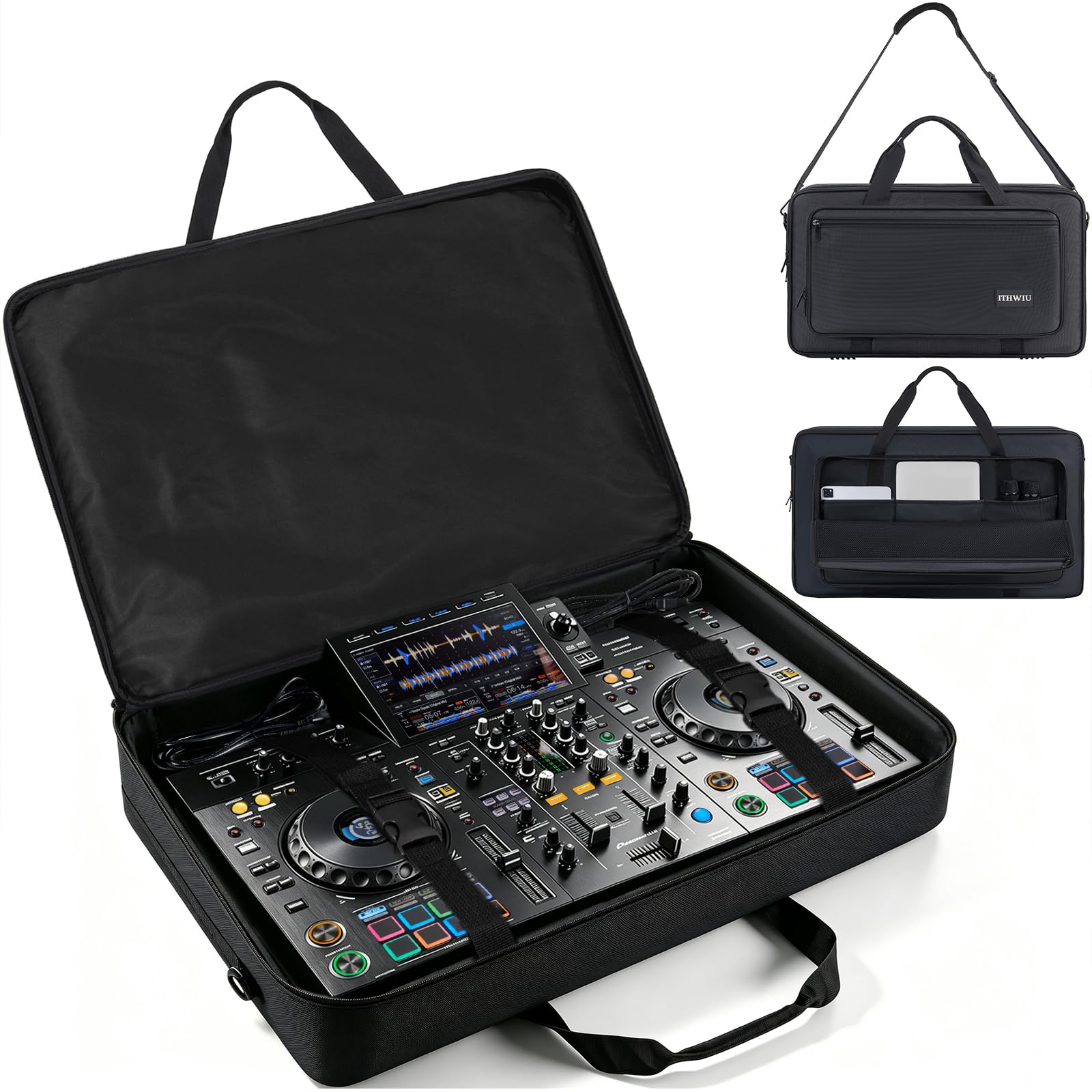 Padded DJ Controller Case Fits for XDJ-RX RX2 RX3 prime 4 MCX8000 Numark NVII Mixtrack Pro 3 NV Platinum, 31.5 X 19.5 X 4.7 Inch