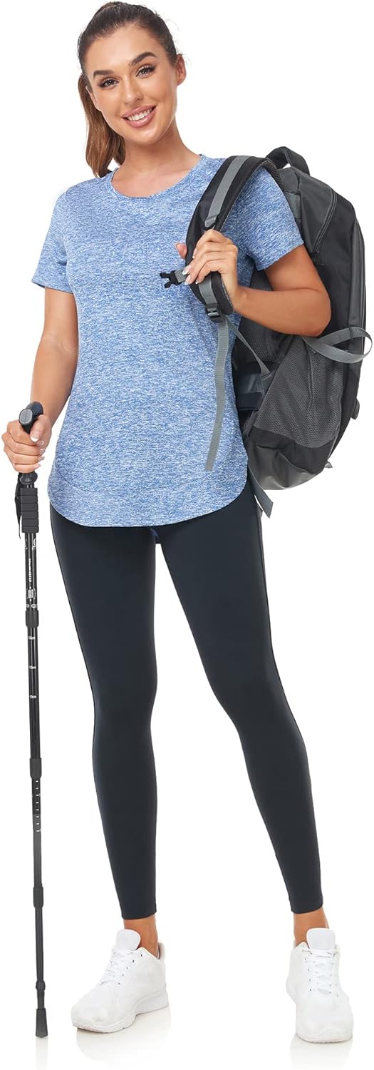 Absttith Women's Short Sleeve Workout Shirts Athletic Casual Tops Quick Dry Gym Soprt Tee Side Split - Image 5