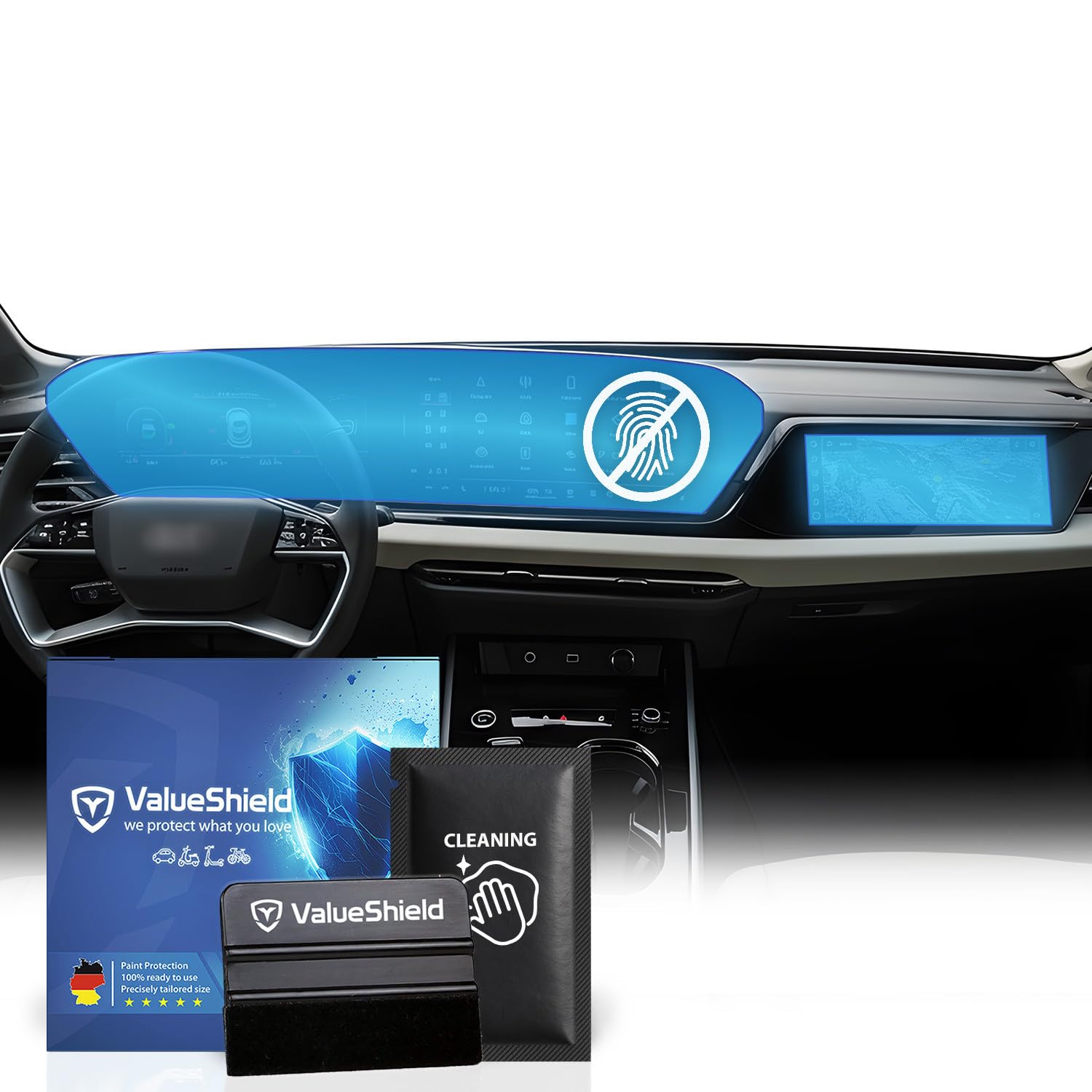 Pellicola protettiva anti-impronte opaca, adatta per Audi Q6 GF 2024 – 2030 SUV & Sportback: MMI (Tech Plus/Pro) tachimetro, radio, multimediale, navigatore, schermo, infotainment touch screen