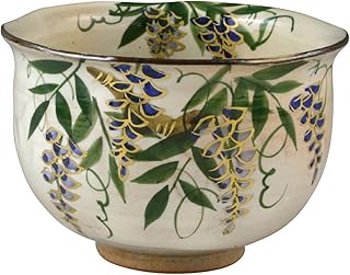 京焼 清水焼 お茶呑茶碗 (化粧箱入) クリーム 直径10cm 俊山窯 花紀行 (藤) QSY582-04