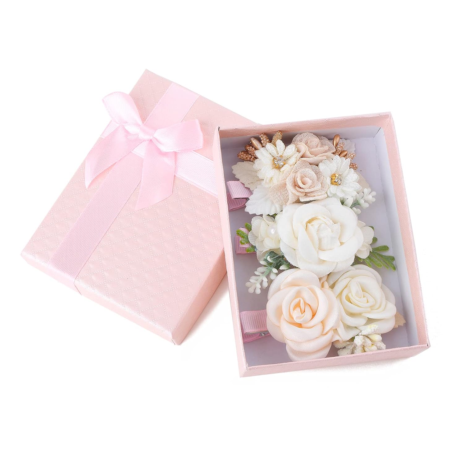 Flower Hair Clips Set-Cherrboll 3pcs Floral Hair Bow Accessories for Baby Girl Toddles Teen Gifts - Image 2