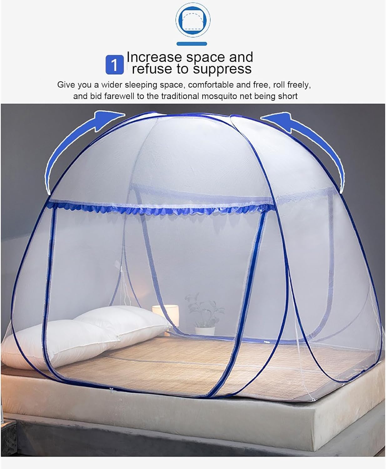Zanzariera pieghevole per letto, tenda portatile per letto, tenda estiva per dormire (marrone, 180 x 200 cm)