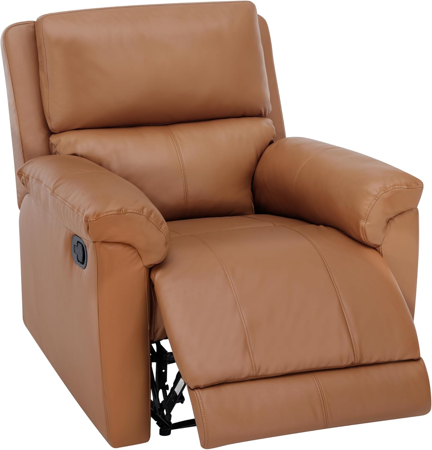 MINCETA Recliner Chairs,Modern Nursery Recliner 5" Wall Hugger Nursery Recliner with Overstuffed Arm and Back for Living Room,PU Leather in Khaki