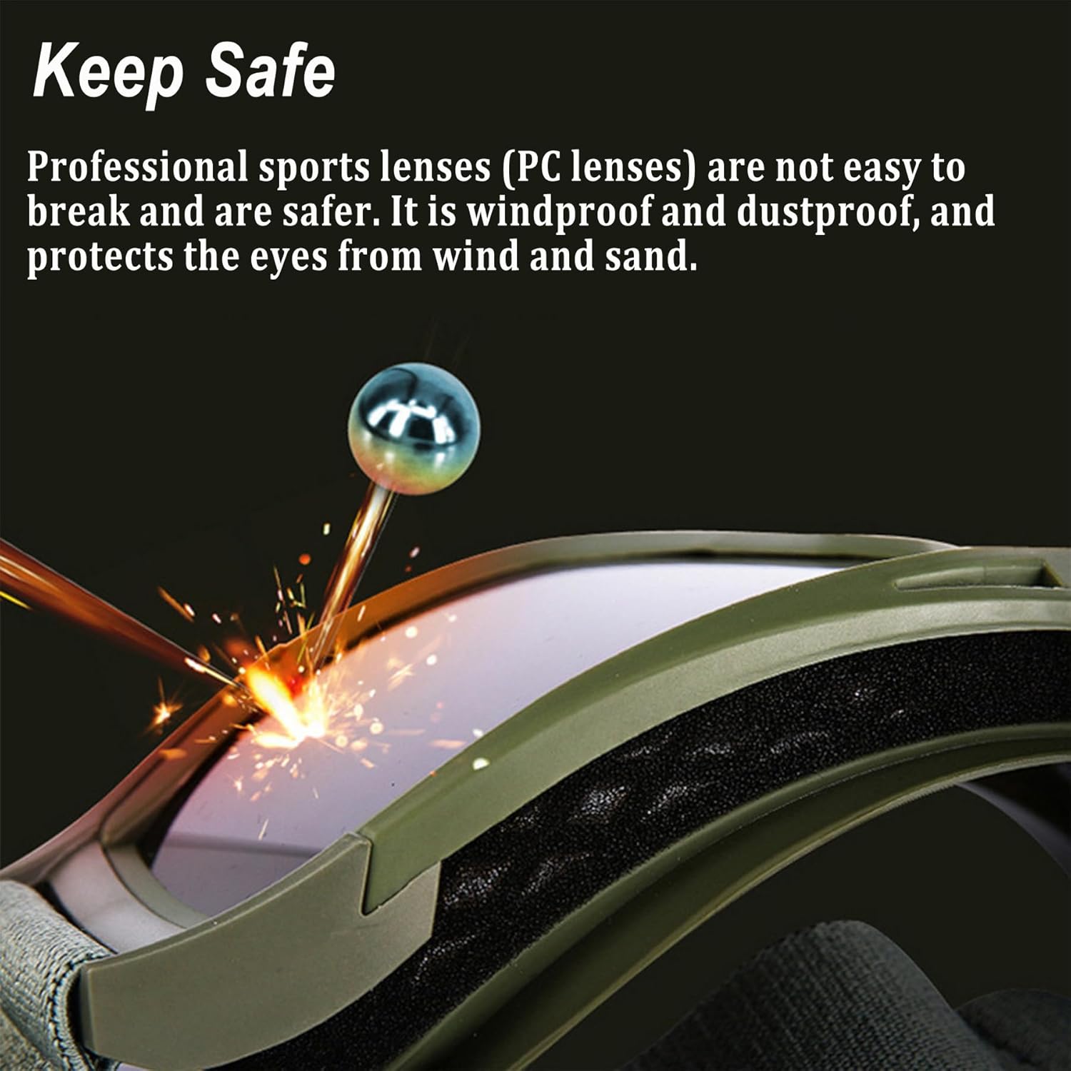 T TOVIA Tactical Glasses for Men - Tactical Sunglasses with 3 Interchangeable Lenses, Anti-Fog Military Glasses, Ballistic Safety Glasses for Range Shooting, Outdoor Sports & Activities - Image 4