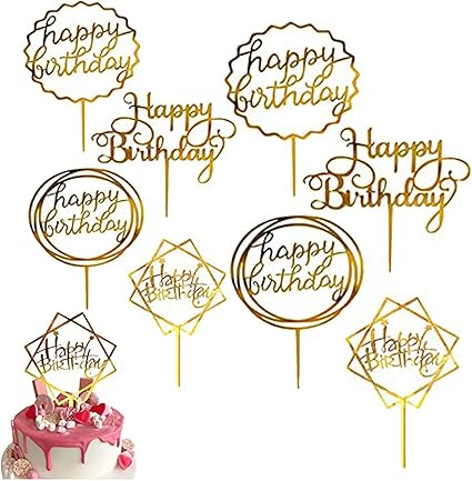 Samantha 8 Pieces Acrylique Cupcake Topper Joyeux Anniversaire Topper Adaptes A La Dfecoration De Cupcakes De Fruits De Glaces Et D Autres Patisseries Amazon Fr Cuisine Et Maison