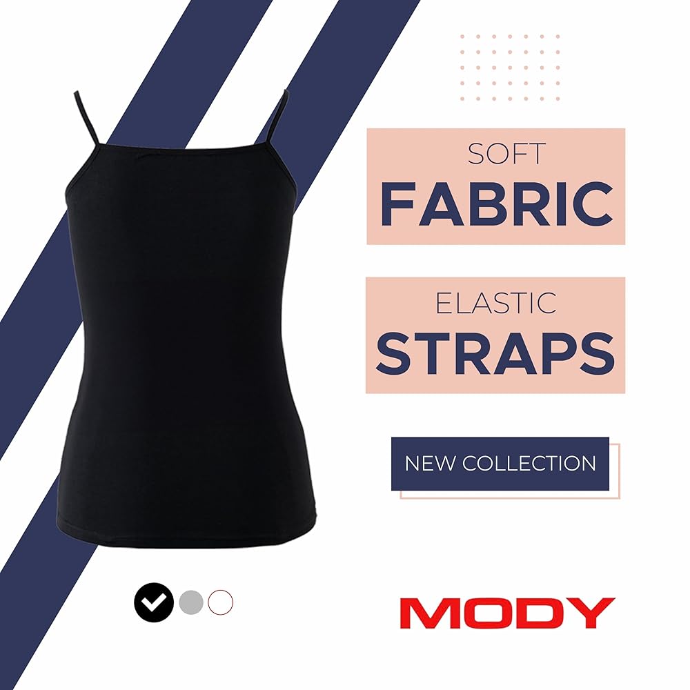 Mody Women's Camisole 3-Pack, Assorted Tank Top for Women