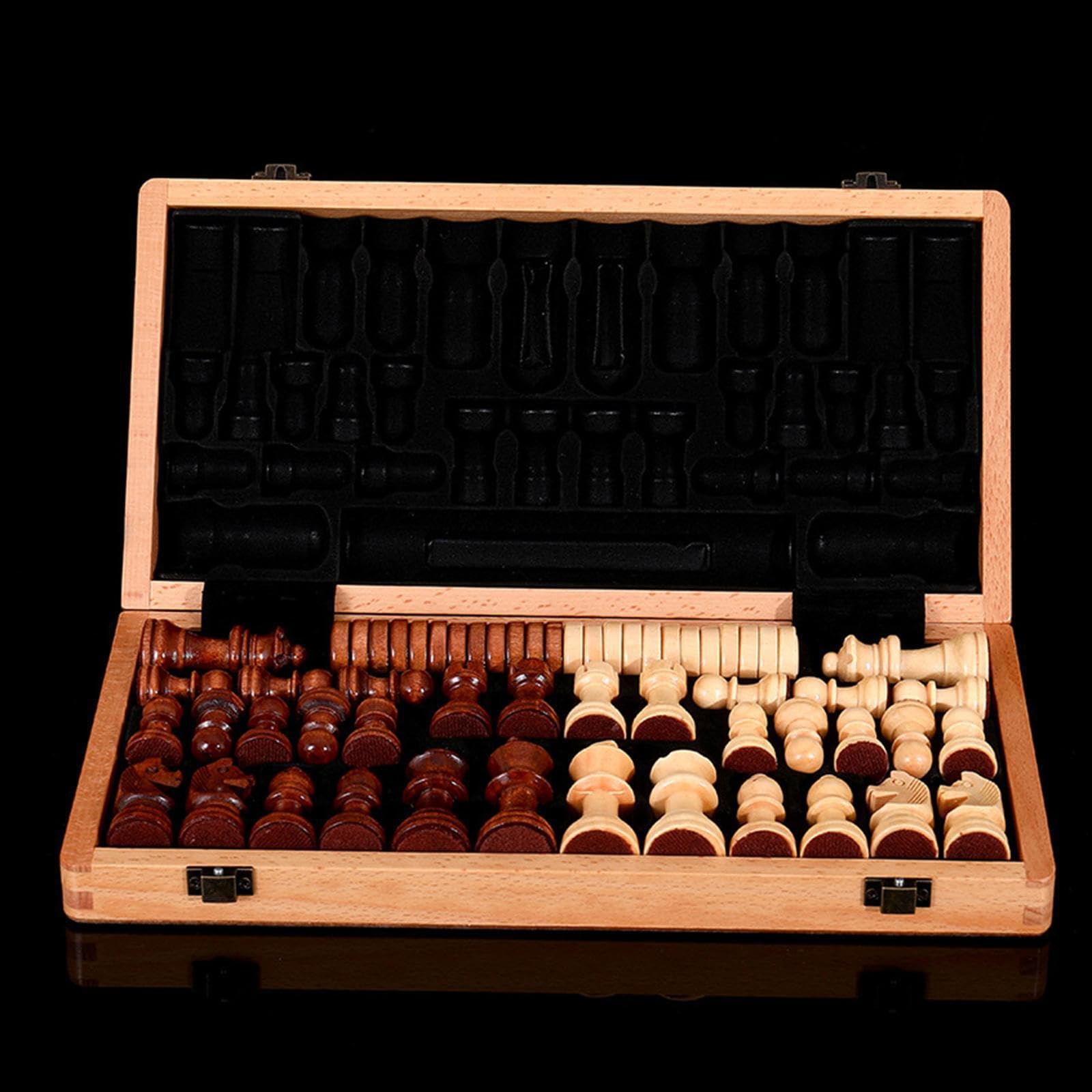 Elegante set di scacchi e dama portatile che semplifica il | gioco migliorando allo stesso tempo le capacità di pensiero. Set di scacchi per principianti con custodia da viaggio per