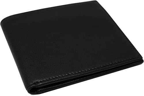 Floto Firenze - Cartera de piel de cordero italiana para hombre, Negro -, Classic