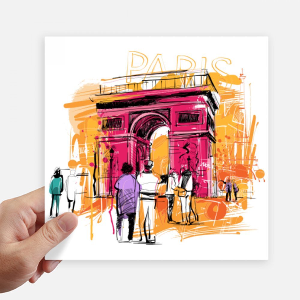 Sticker Arc de Triomphe Paris carré pour personnaliser votre ordinateur portable et votre valise