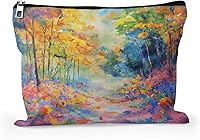 Vista 20 de Cafl Bolsa de maquillaje para mujeres y niñas, organizador de viaje portátil de gran capacidad, 10 x 8 pulgadas, Par de mirlo posado en ramas