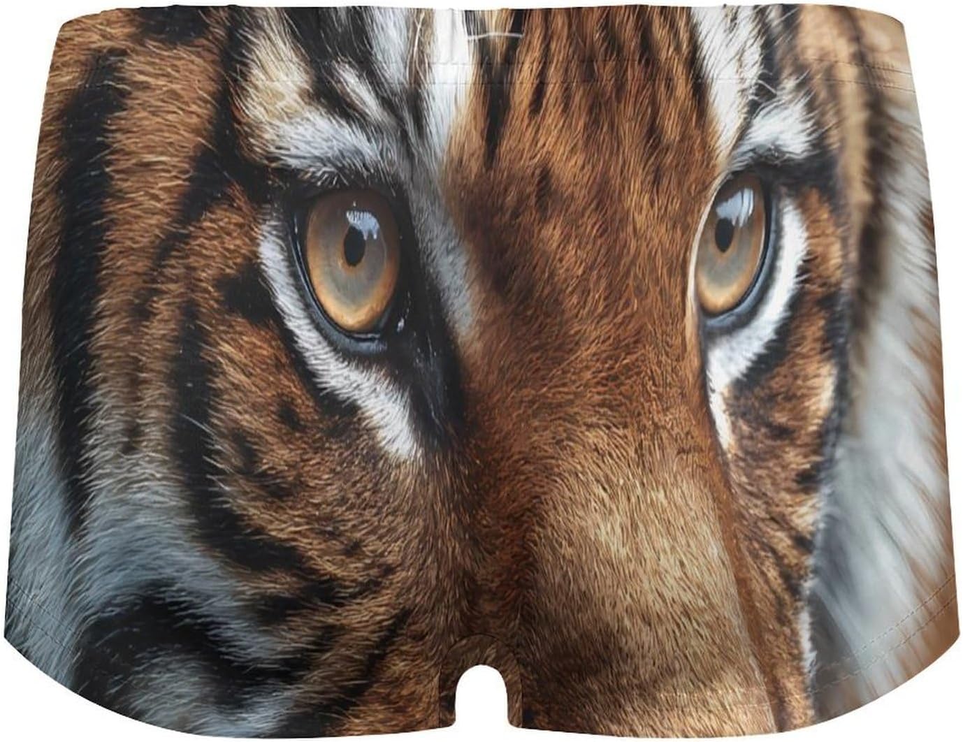 Tiger Face Funny Women's Boxer Briefs Breathable Underpants Trunks Stretch Underwear