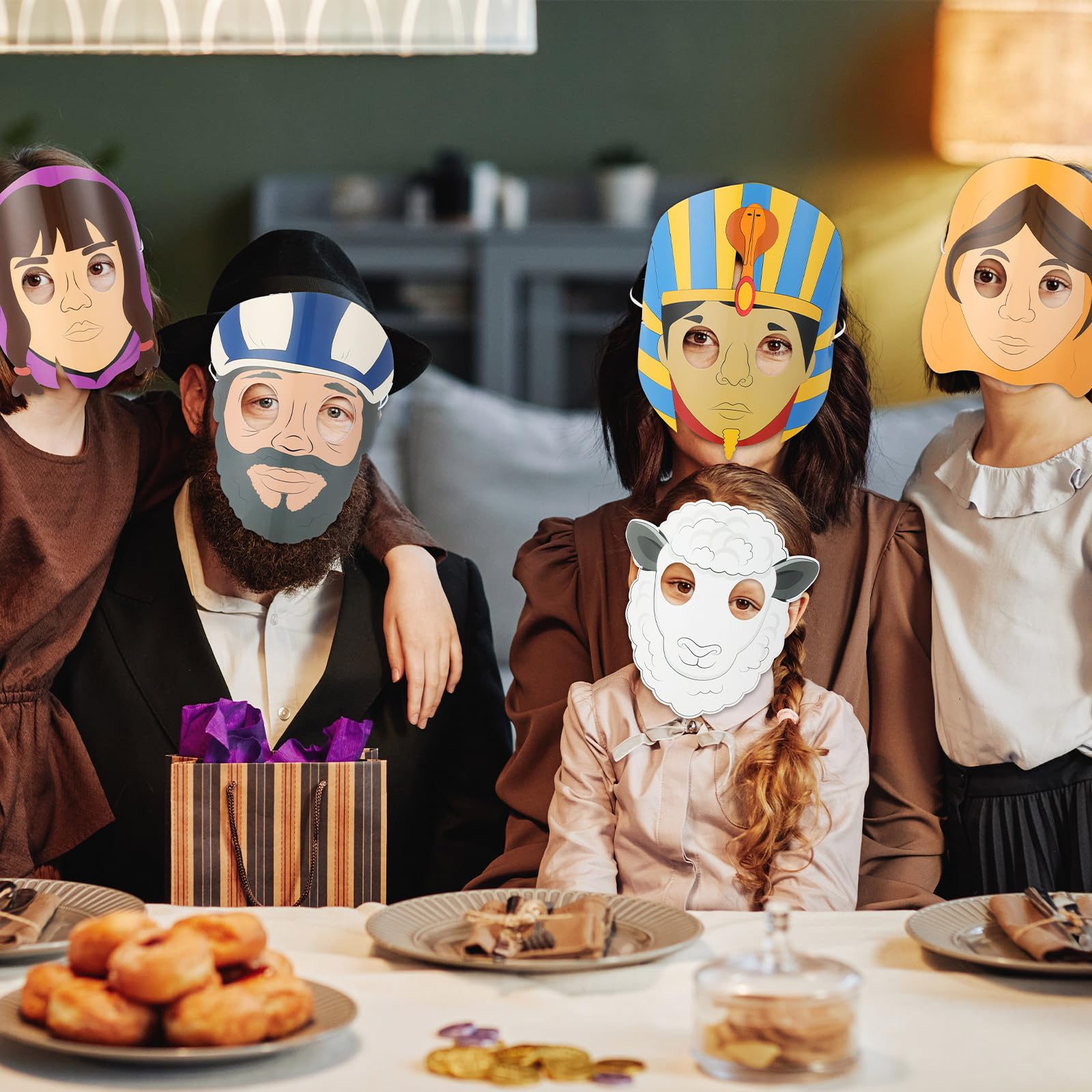 Máscaras Personagens Páscoa Judaica Relaxgiant | 20 Peças Feltro | Seder Pesach