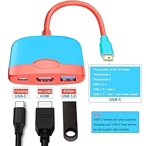 Portable Switch Dock for Nintendo Switch HDMI Portable TV Adapter Switch Adapter for TV Switch Travel Dock 3-in-1 Switch Docking Station Switch USB C to HDMI