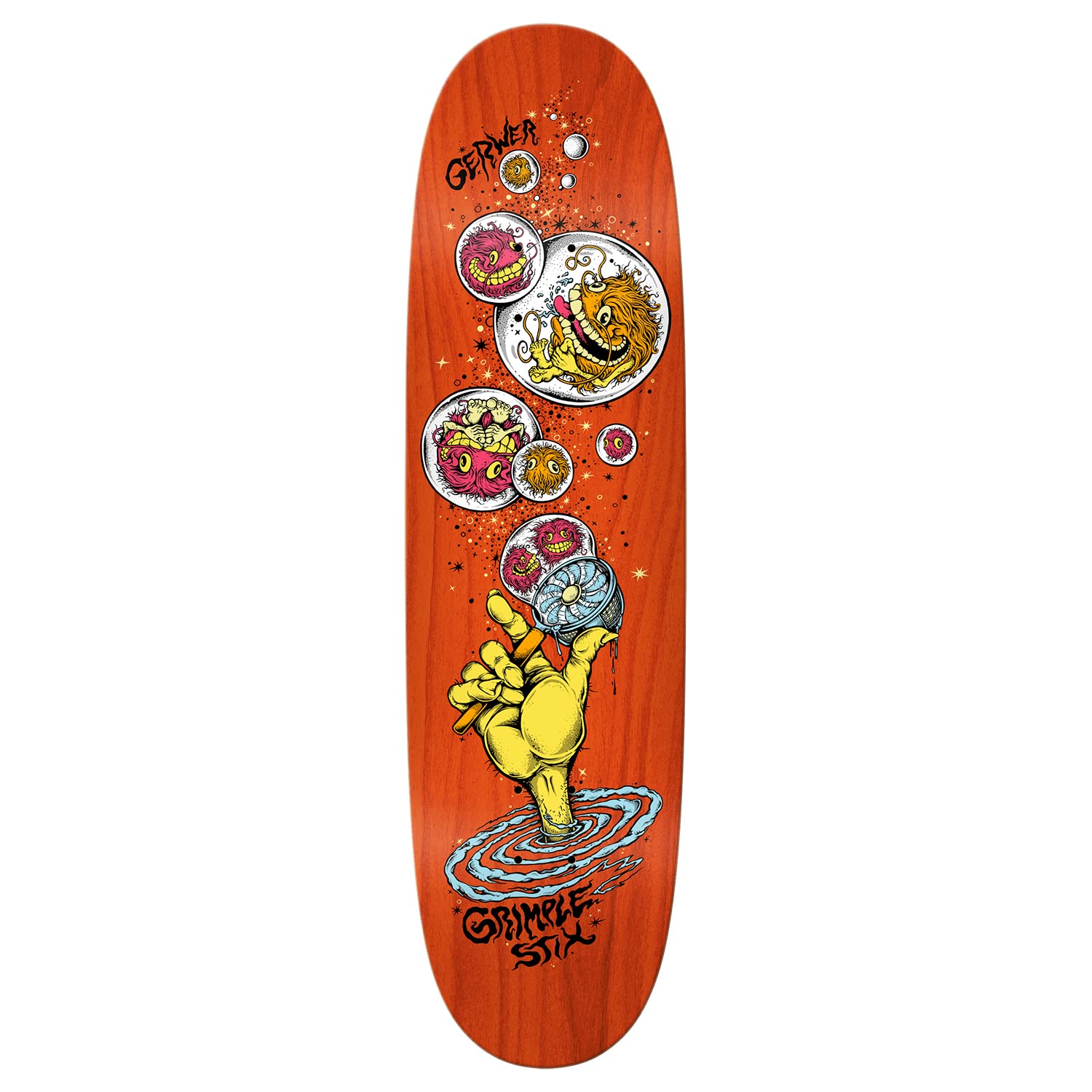 Grimple Stix Gerwer Backpage Skateboard Deck 8.38 x 31.3