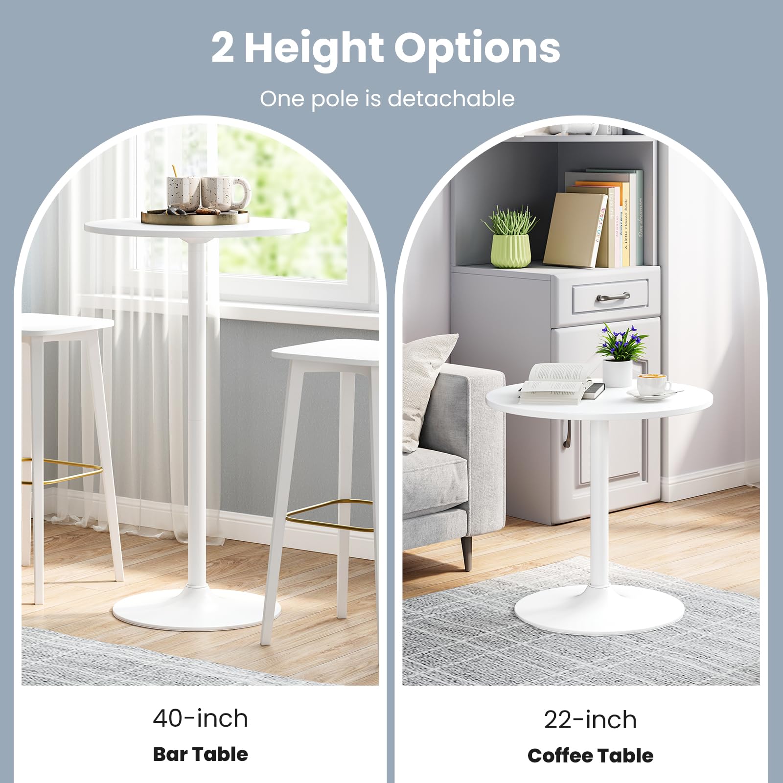 Amazon.com: Giantex 2PCS 2-in-1 Bar Table with Detachable Pole