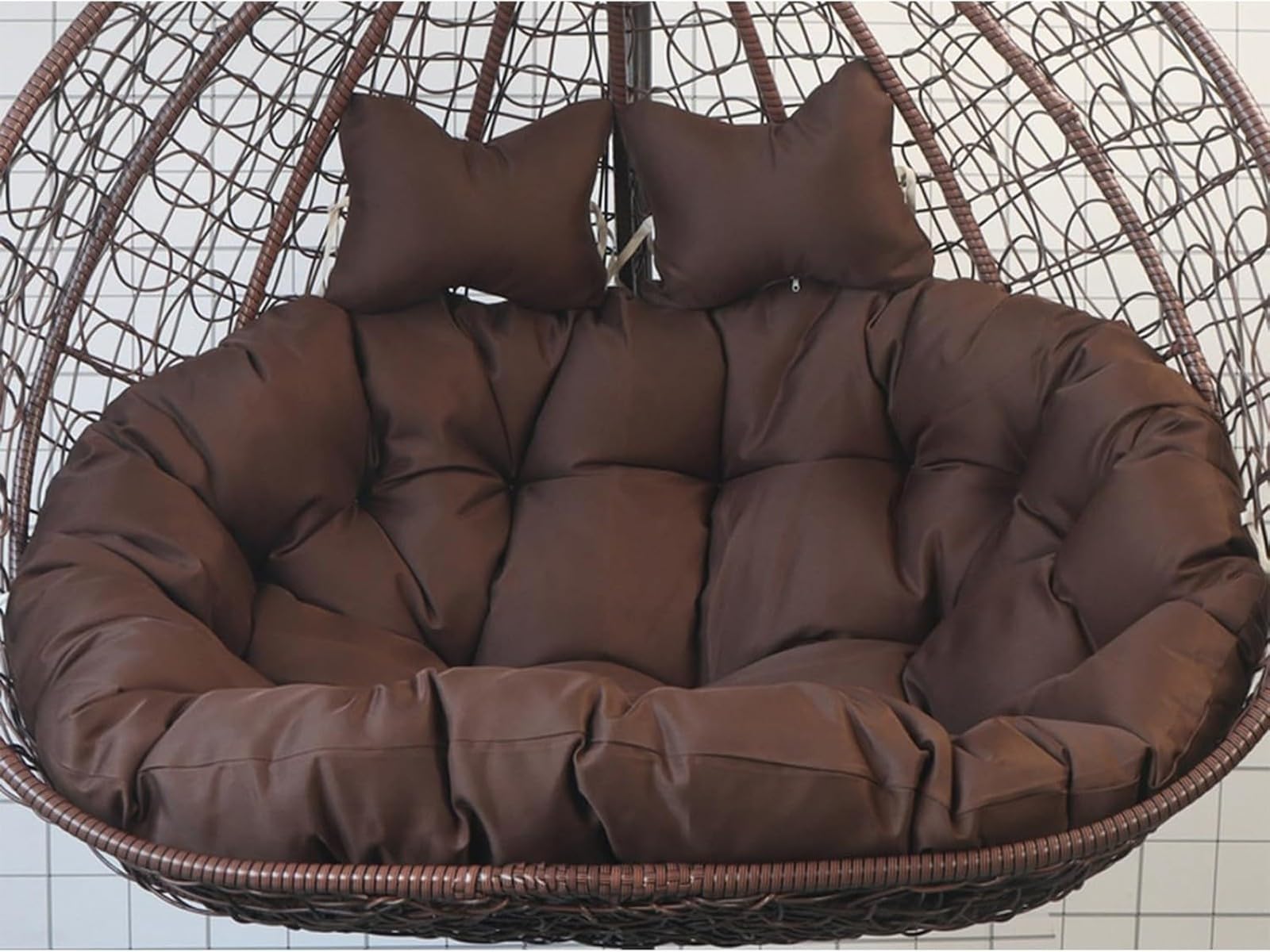 Coussin Fauteuil Suspendu Œuf Double Moelleux Remplacement Osier 2 Places