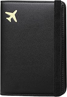 Passport Holder Wallet, Passport Cover Travel Wallet Women Travel Essentials Accessories Document Organizer Travel Must Haves Rfid Blocking Cover Case for Women and Men, Black