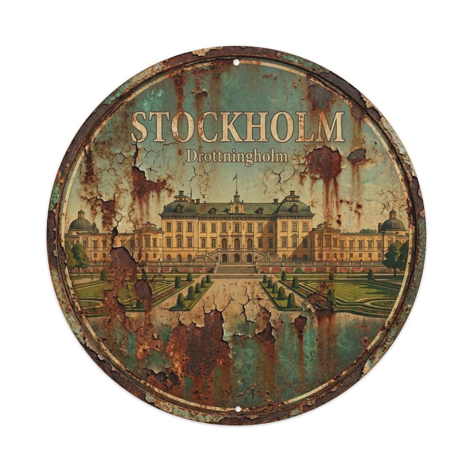 Vintage Travel Stockholm Sweden Classic Metal Tin Sign