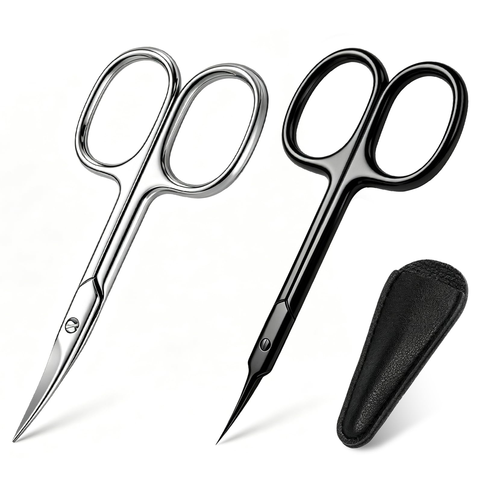 Cuticle Scissors, Small Nail Scissor for Eyebrow Mustache Manicure, 2 PCS
