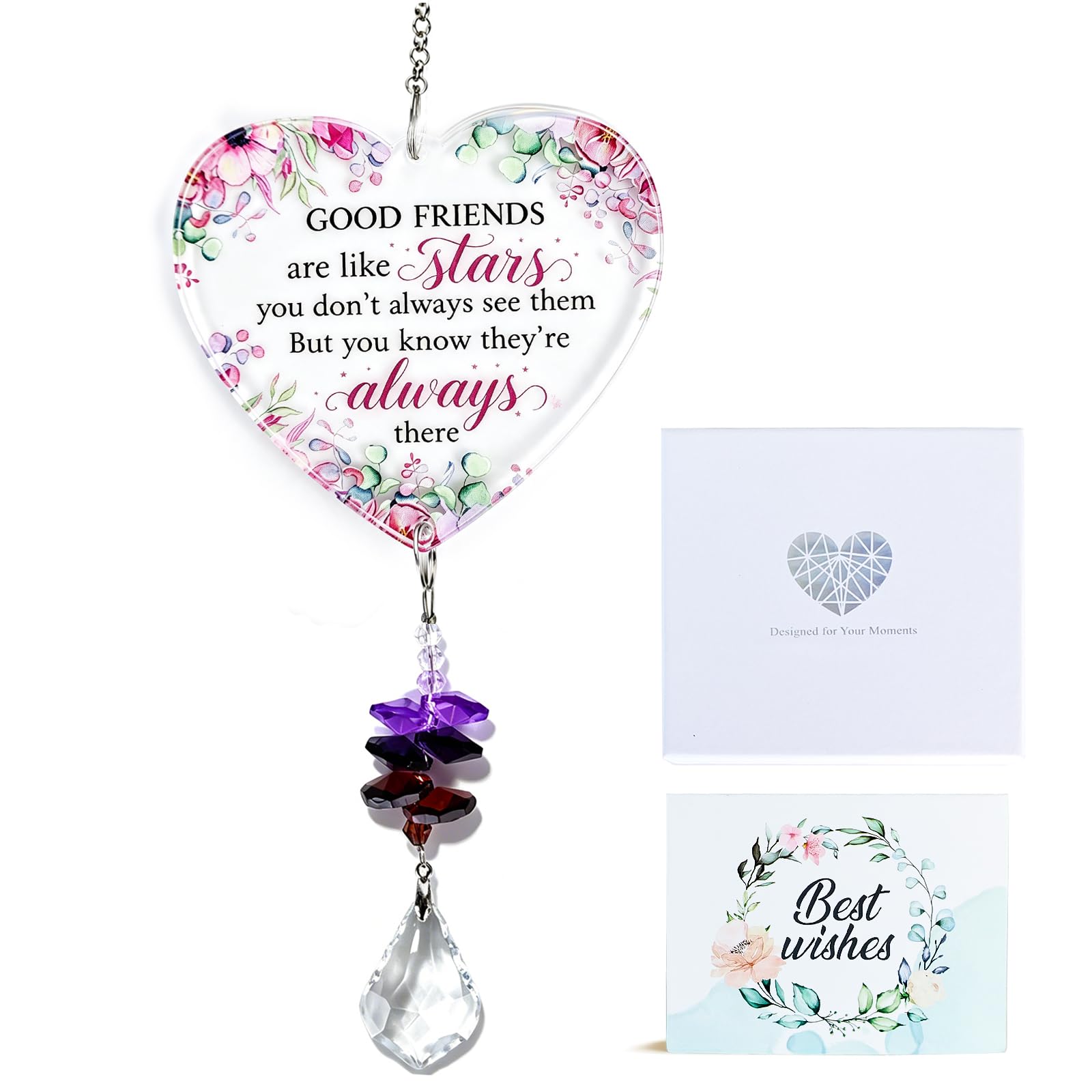 LCOLYDM, Crystal Heart Suncatcher, Friendship Present