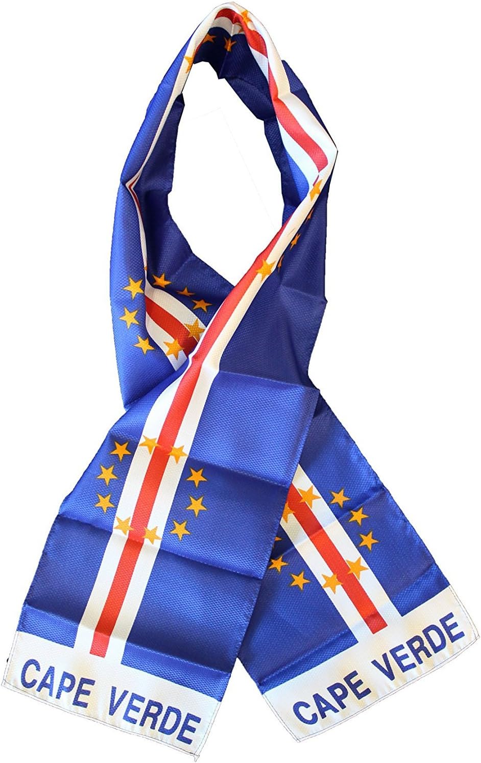 Cape Verde Country Lightweight Flag Printed Knitted Style Scarf 8"x60"