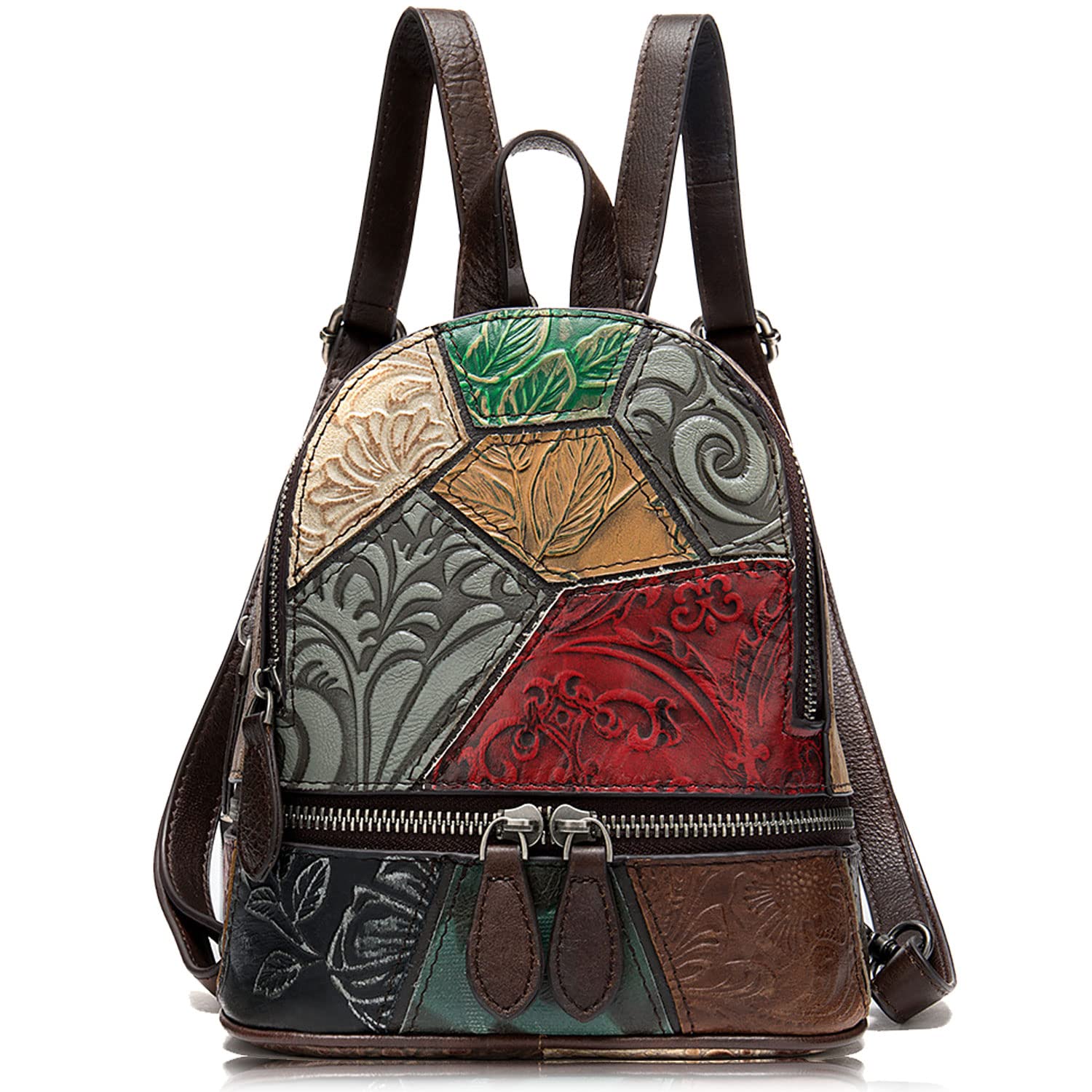 Kah&Kee Mini sac à dos en nylon imperméable pour femme, bleu