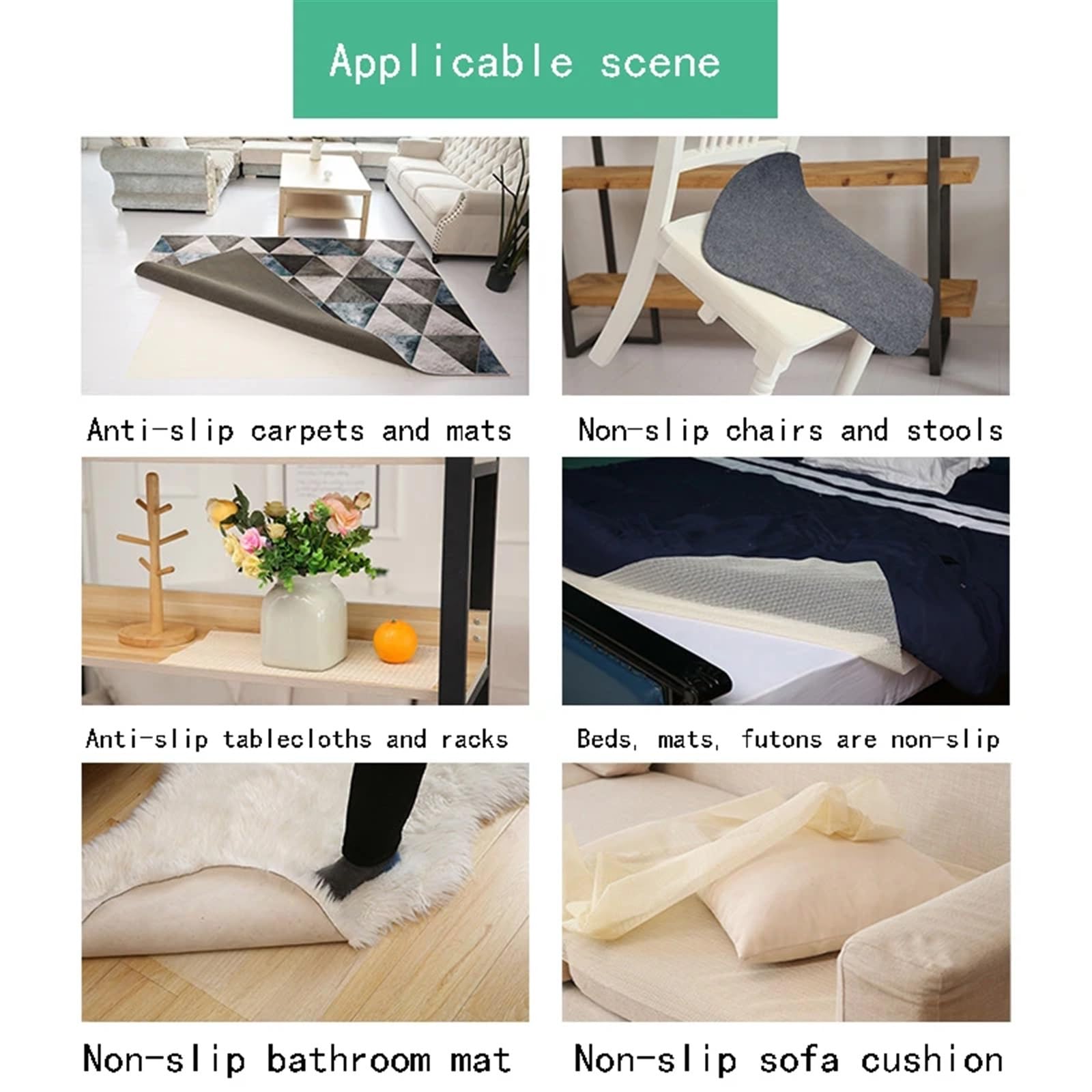 rutschfeste Teppichunterlage, Anti-Rutsch-Teppichunterlage, rutschfeste Matte, PVC-Schaum, Silikon, Anti-Rutsch(150 x 200cm)