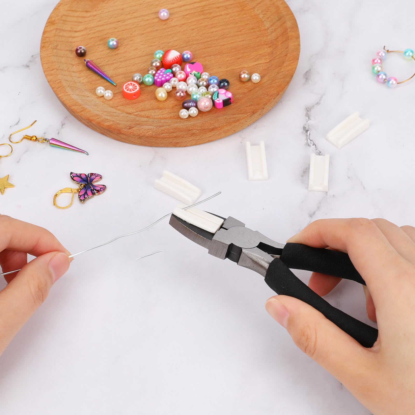 Pinza in nylon per la creazione di gioielli, pinza per gioielli in nylon, per la creazione di gioielli, antiscivolo, in acciaio al carbonio