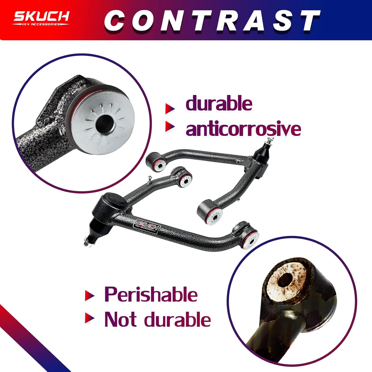 2-4" Lift Front Upper Control Arm for 2007-2018 Chevy Silverado GMC Sierra 1500, 2007-2014 Chevy Suburban 1500 & 2007-2013 Avalanche, 2007-2014 GMC Tahoe Yukon XL & Cadillac Escalade ESV