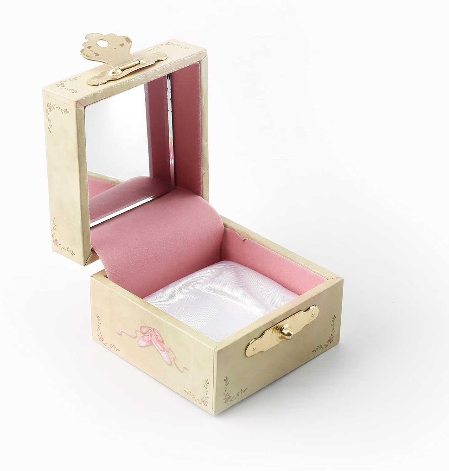 Enchantmints Treasure Chest & Kids Jewelry Box | Tiny Jewelry Chest With Mirror and Soft Satin Cushion | Ballet Shoes Original Watercolor Art Design | Ideal for Storing Tiny Treasures