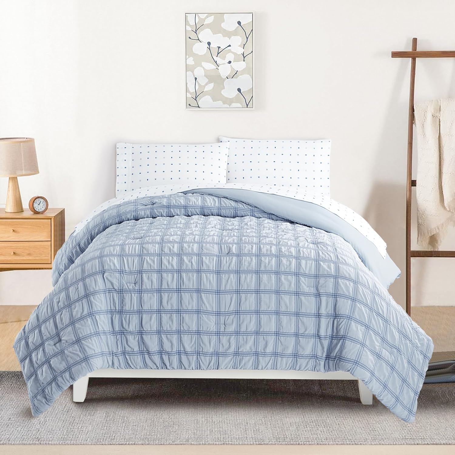 Style Quarters Queen Comforter Set 5 PiecesBlue Comforter Set Queen