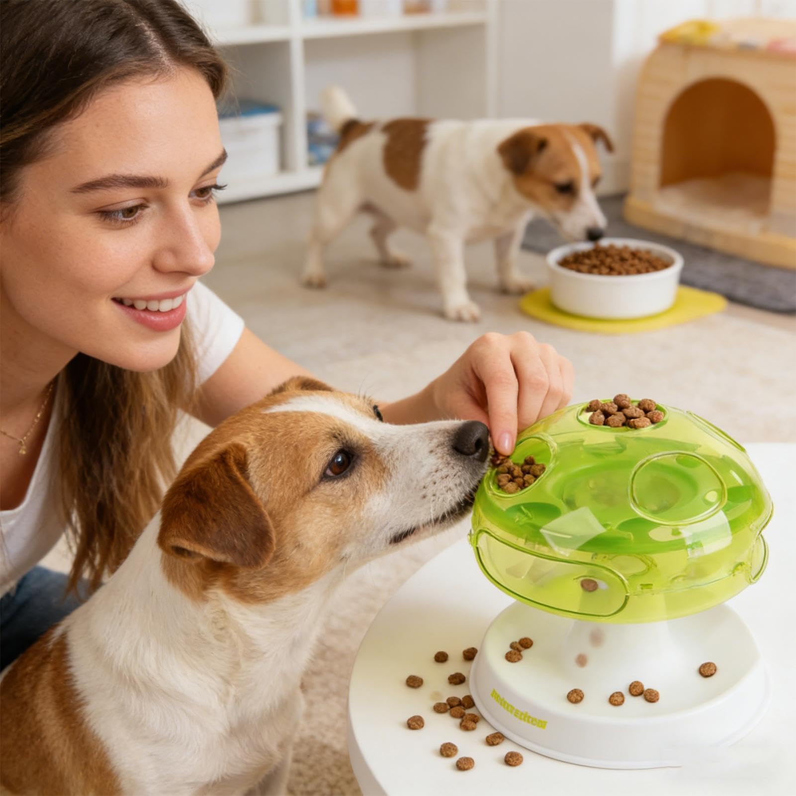 Mangiatoia Lenta per Gatti Interattivo per Snack con Funzione di | Snack Dispenser per Gatti Simulazione di Caccia per Soggiorno
