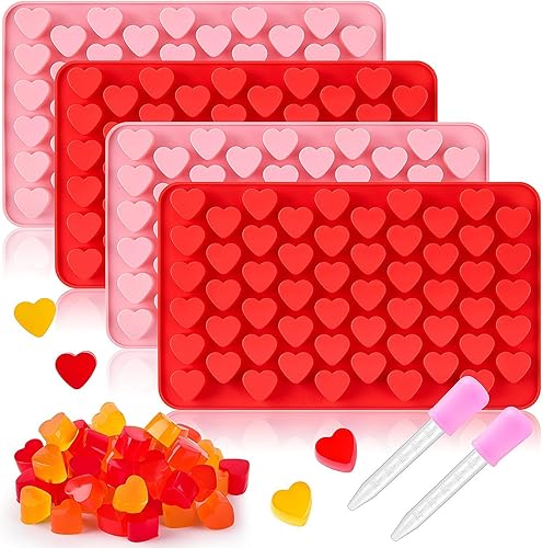 JOERSH Moldes de silicona para caramelos duros, gomitas, chocolate, cubitos de hielo, caramelo, gelatina, 220 cavidades