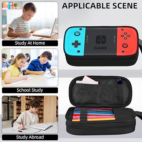 Miniatura 3 de Estuche para lápices gamer para niños, estuche grande para niños, adolescentes, escuela, caja de bolígrafos de gran capacidad, organizador con 2
