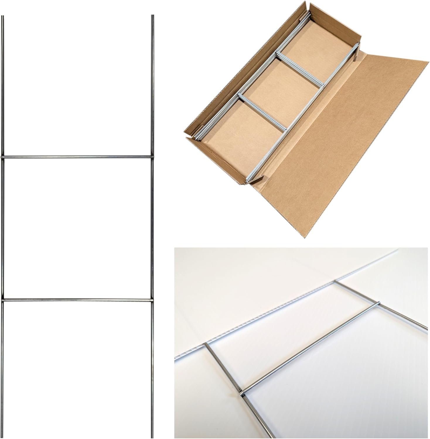 Yard Sign Stakes, 24 inch Standard Size H Stakes, American Made, Overlap Weld for Maximum Strength, Galvanized Steel (25)