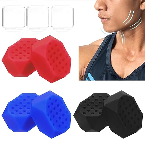 YASUOA Mewing - Ejercitador de mandíbula para hombres y mujeres, 6 piezas, ejercitador de mandíbula de silicona, ejercitador facial, tóner de