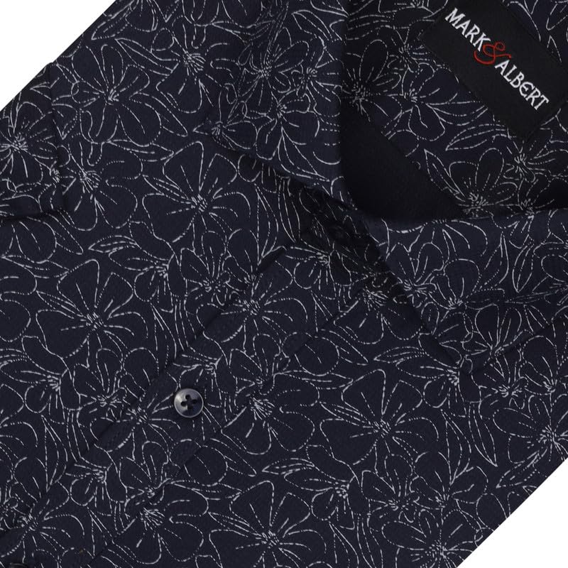 Image of MARK & ALBERT Men's 100% Cotton Printed Half Sleeves Regular Fit Shirt for Men