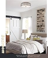 Vista 3 de Lámpara de techo de montaje empotrado de 12 pulgadas, 2 - Luminaria de techo vintage con pantalla de vidrio esmerilado, Luminaria de bronce frotado