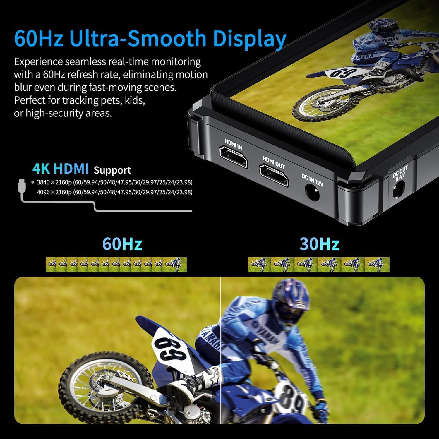 FEELWORLD FW568 PRO 6 Inch 1200nit DSLR Camera Field Monitor with 3D LUTs 1920x1080 IPS 4K 60Hz HDMI in Output Waveform Monitoring Lightweight, F750 Battery & Carry Case Included