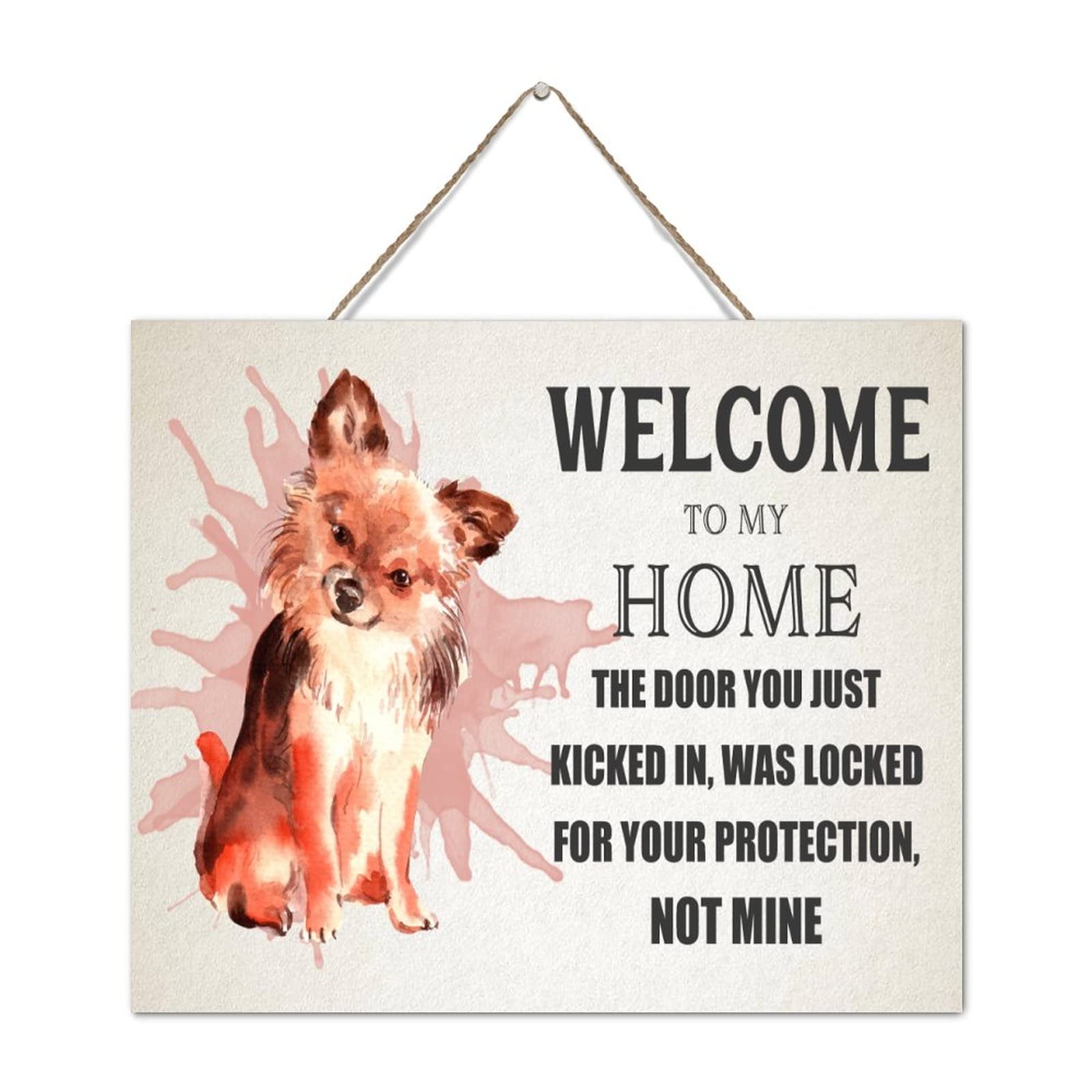 Plaque en bois Welcome To My Home pour décoration de cheminée