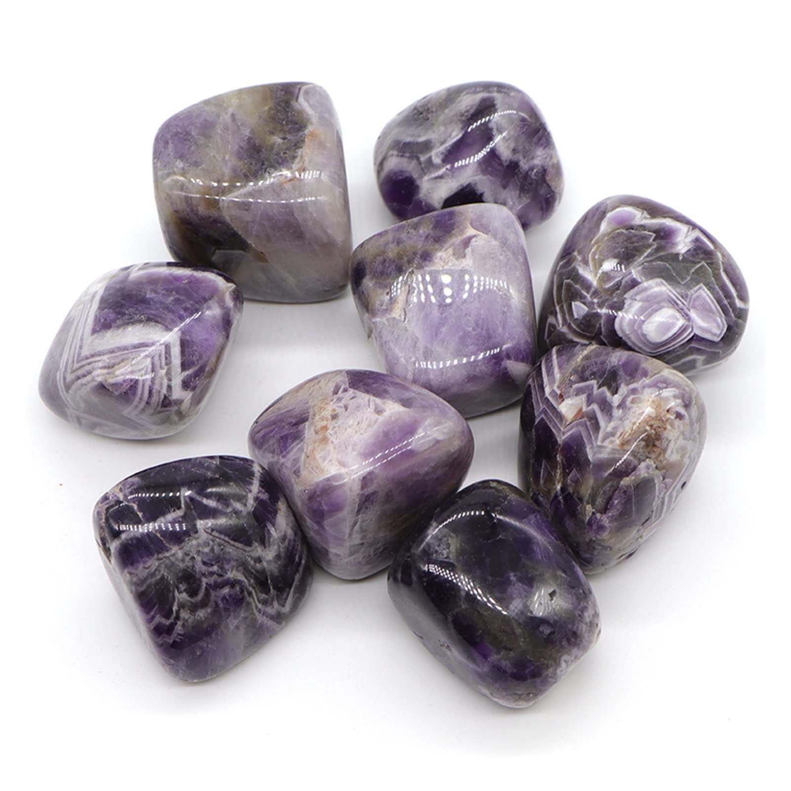 Amethyst Rohstein Natürliche Amethyst Quarzkristalle und Heilsteine Trommelbecher Mineral-Spexte Edelsteine Home Aquarium Dekoration (Color : Amethyst, Item Diameter : 500g)