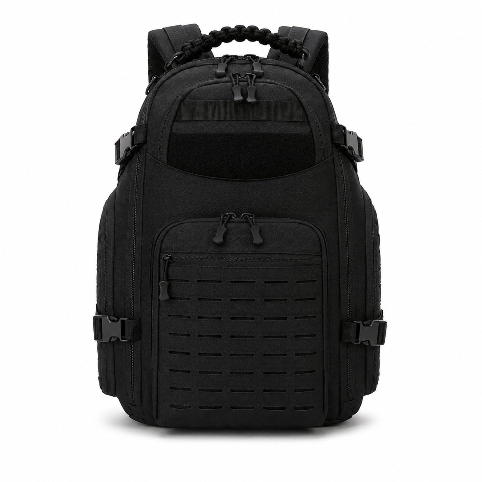 Zaino Outdoor da Viaggio per Uomo, Zaino Grande con Tasche Multiple, Schienale Imbottito Traspirante e Tessuto Oxford per Trekking Campeggio(Black)